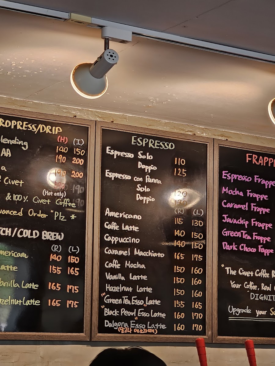 The Civet Coffee Roasters Photo Menu 8