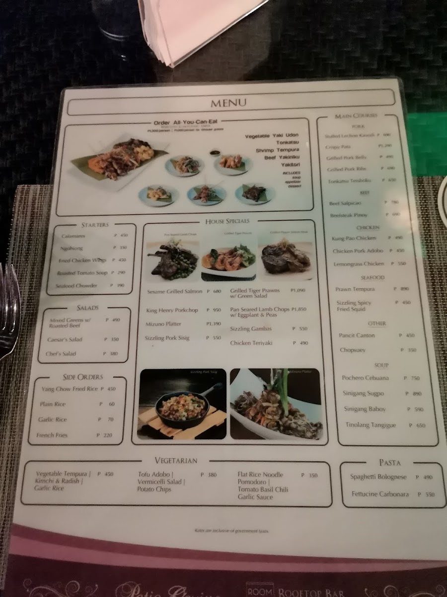 Room 801 Rooftop Bar and Restaurant Photo Menu 3