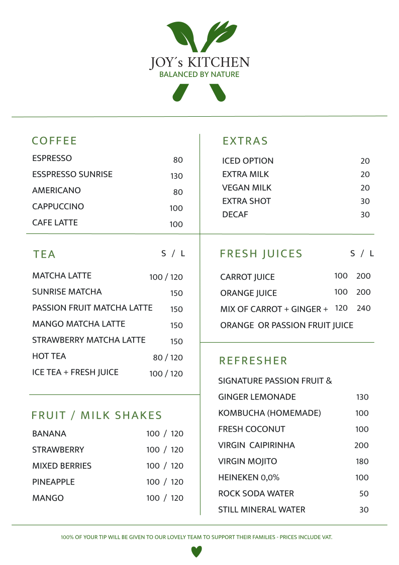 JOY's KITCHEN-FAMILY CAFE AND RESTAURANT Photo Menu 1