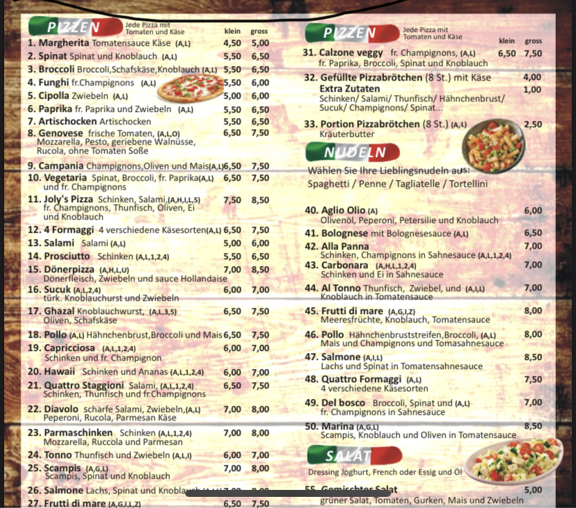 Joly's Pizzeria Dortmund Photo Menu 4