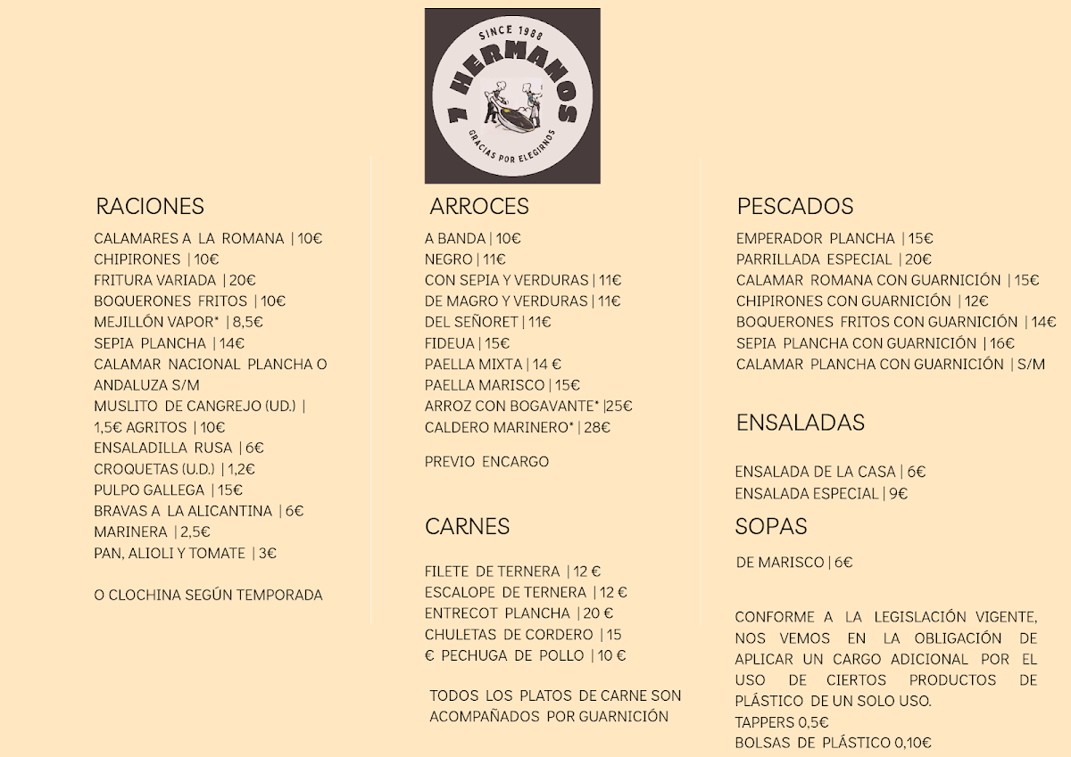 Restaurant 'Siete Hermanos' Photo Menu 1