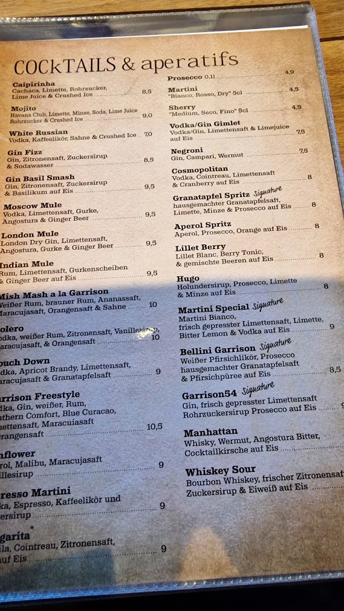 Garrison Steakhouse Photo Menu 10