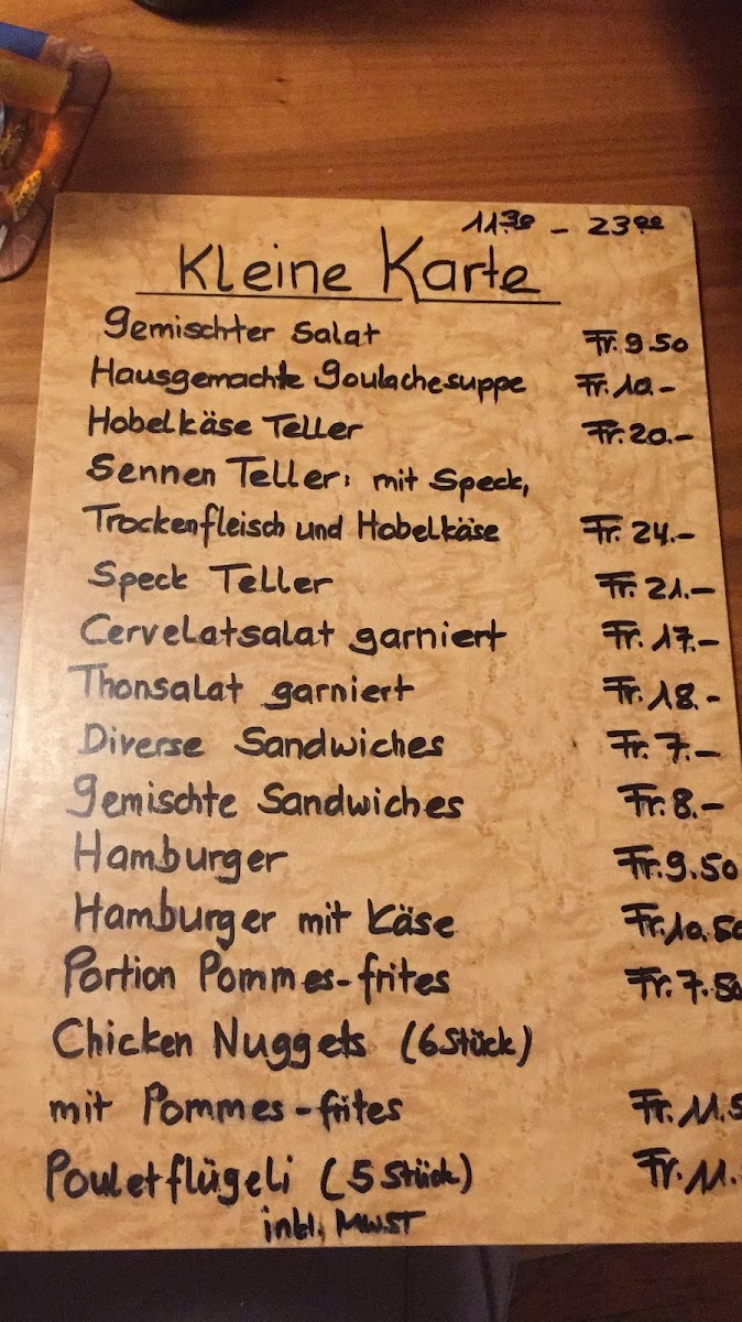 Restaurant Sonne Photo Menu 2