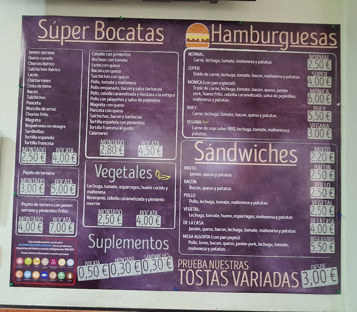 Bar Monica Photo Menu 2
