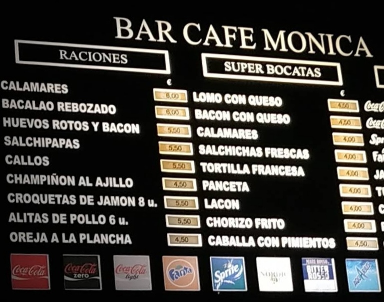 Bar Monica Photo Menu 4