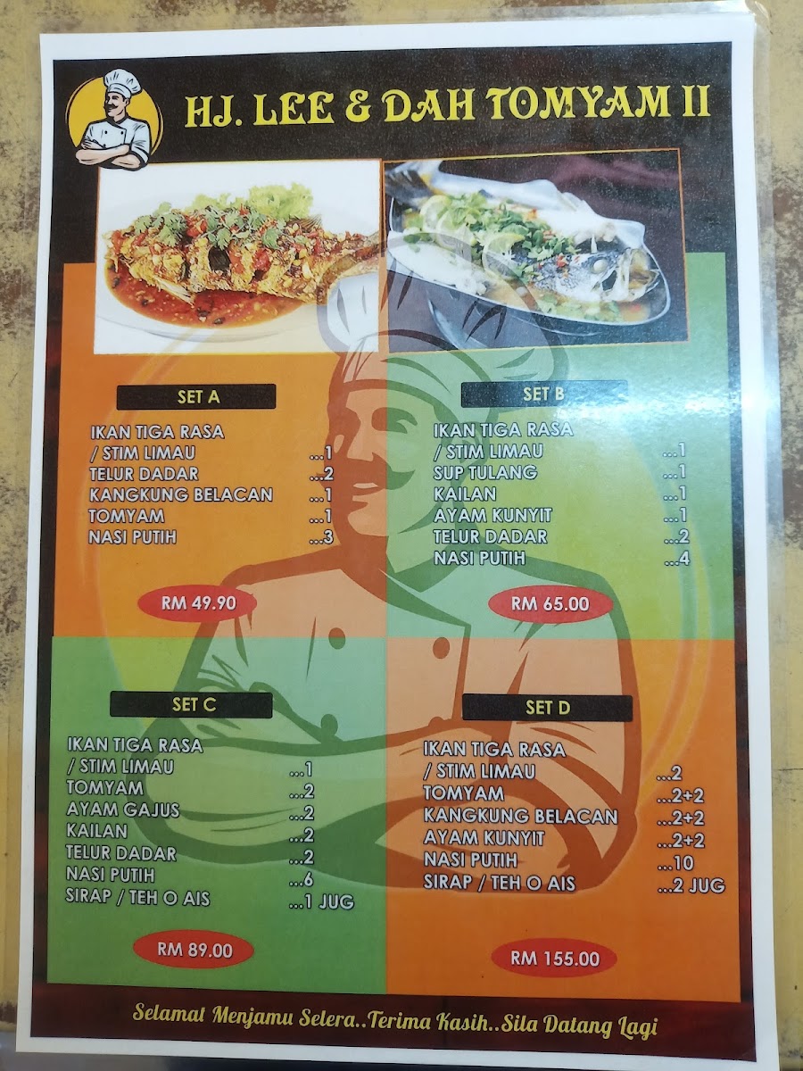 Restoran Hj. Lee & Dah Tomyam Photo Menu 5