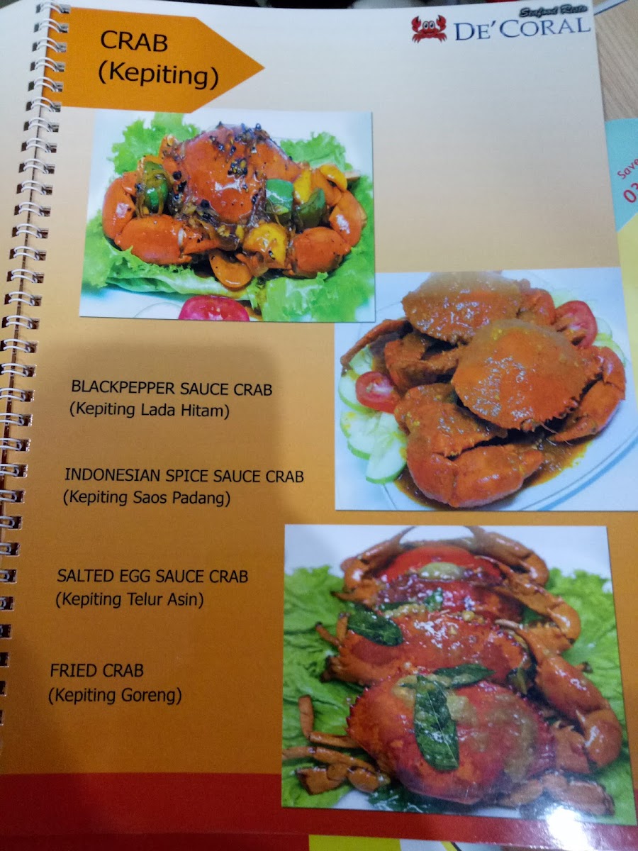 De' Coral Catering Photo Menu 1