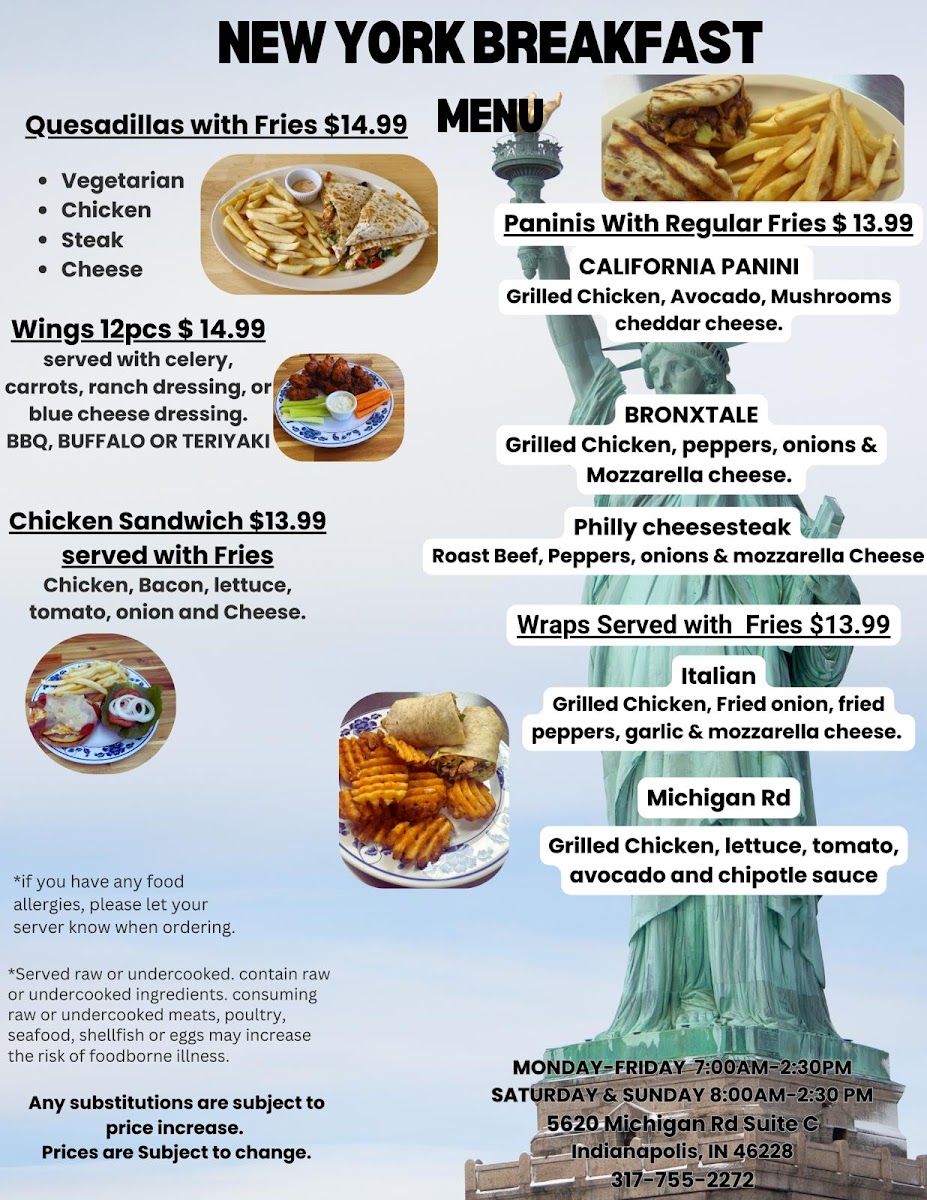 New York Breakfast Photo Menu 1
