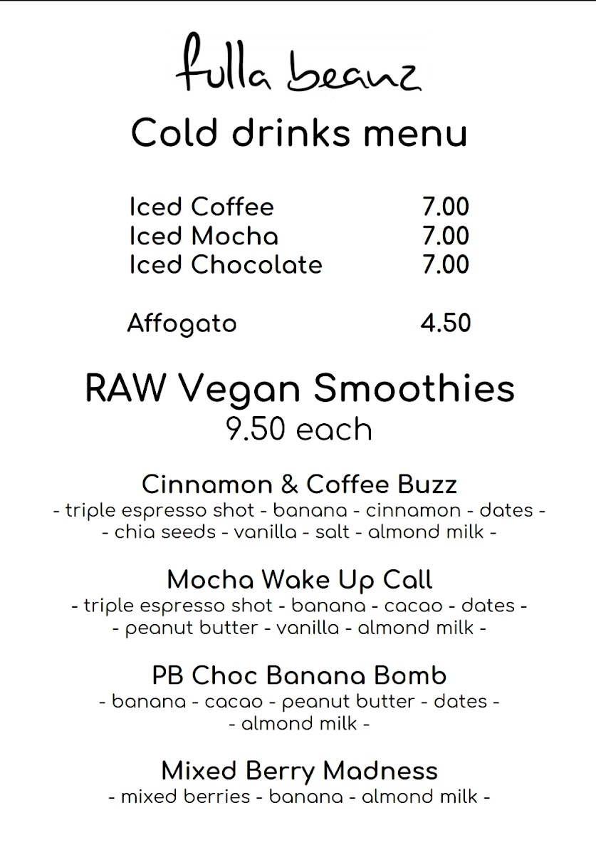 Fulla Beanz Photo Menu 3