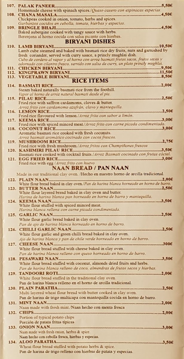 Bay Leaf Restaurant & Curry House Photo Menu 2
