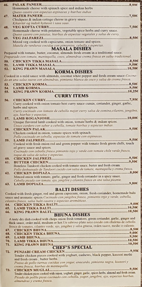 Bay Leaf Restaurant & Curry House Photo Menu 4