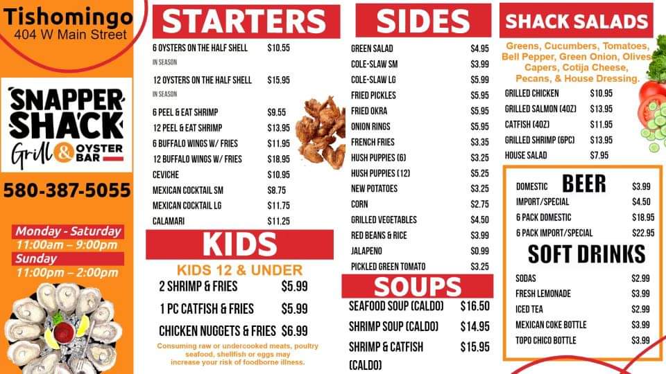 Snapper shack grill & oyster bar Photo Menu 4