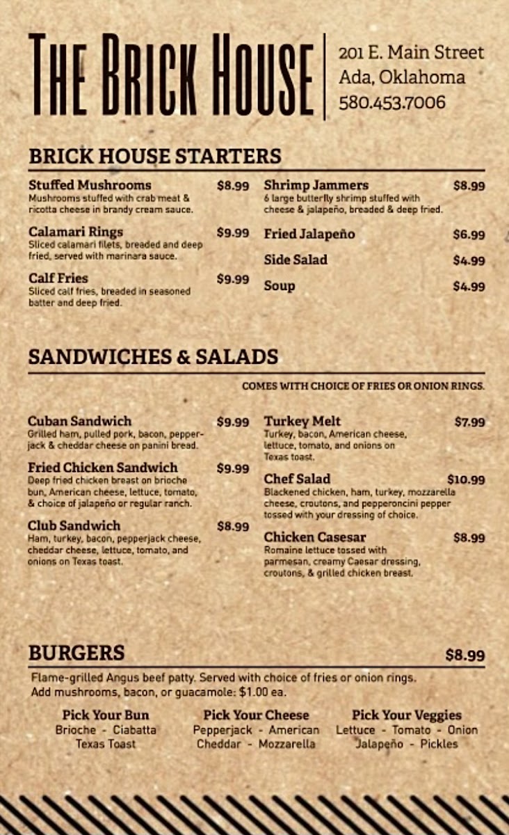The Brick House Photo Menu 3
