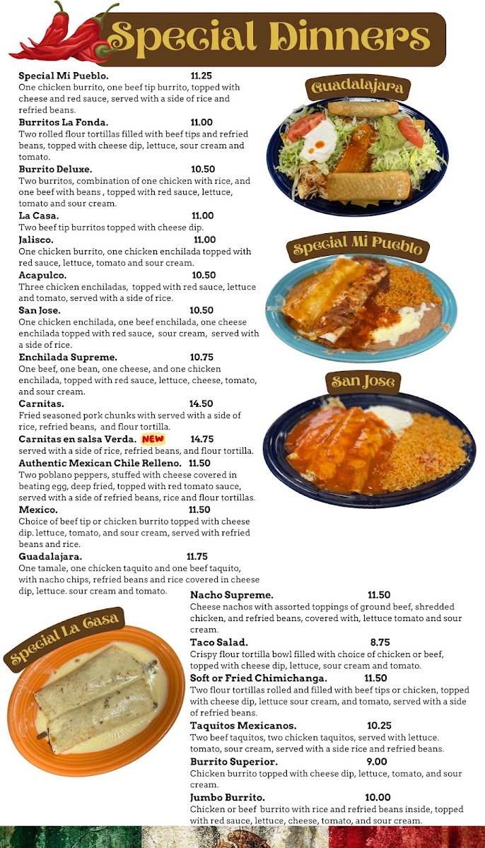Mi Pueblo Mexican Restaurant Photo Menu 1