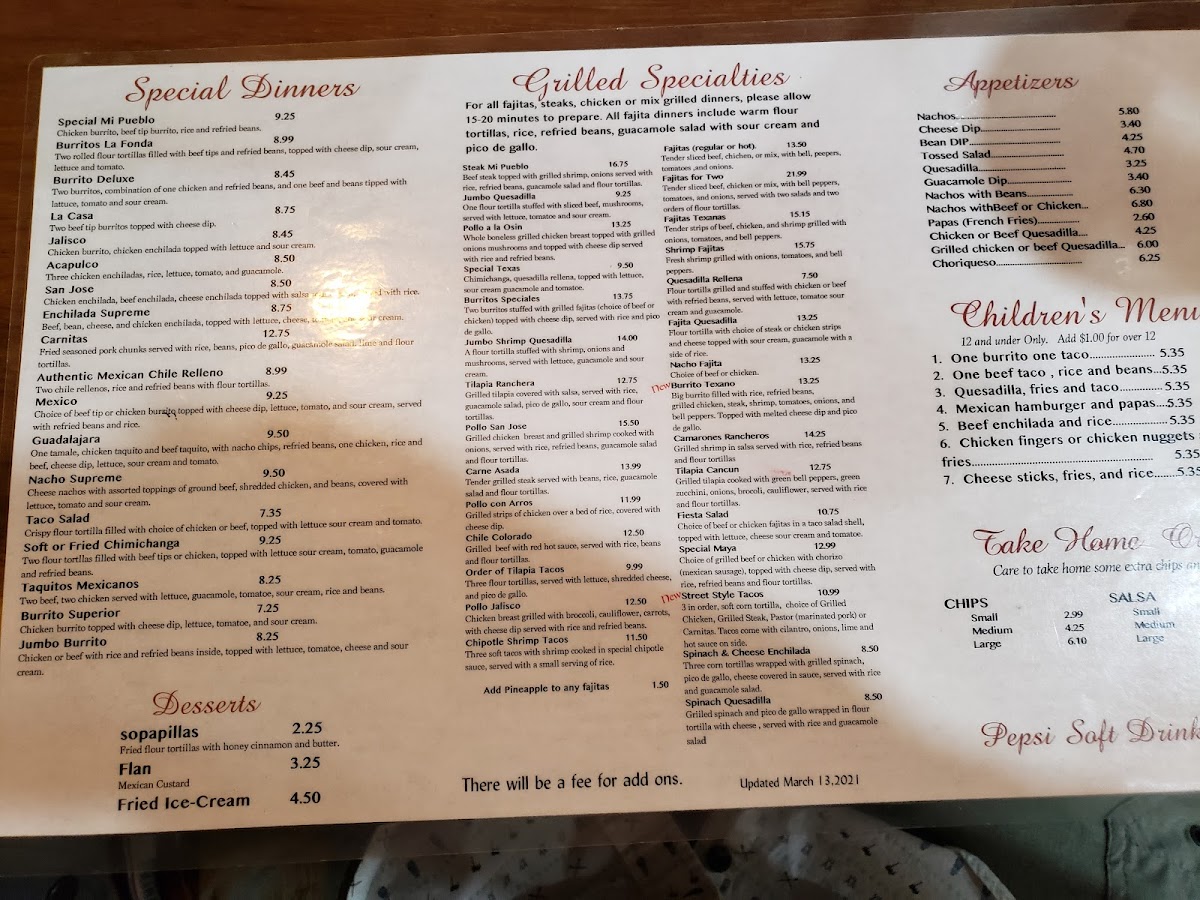 Mi Pueblo Mexican Restaurant Photo Menu 10