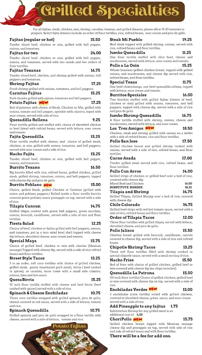 Mi Pueblo Mexican Restaurant Photo Menu 2