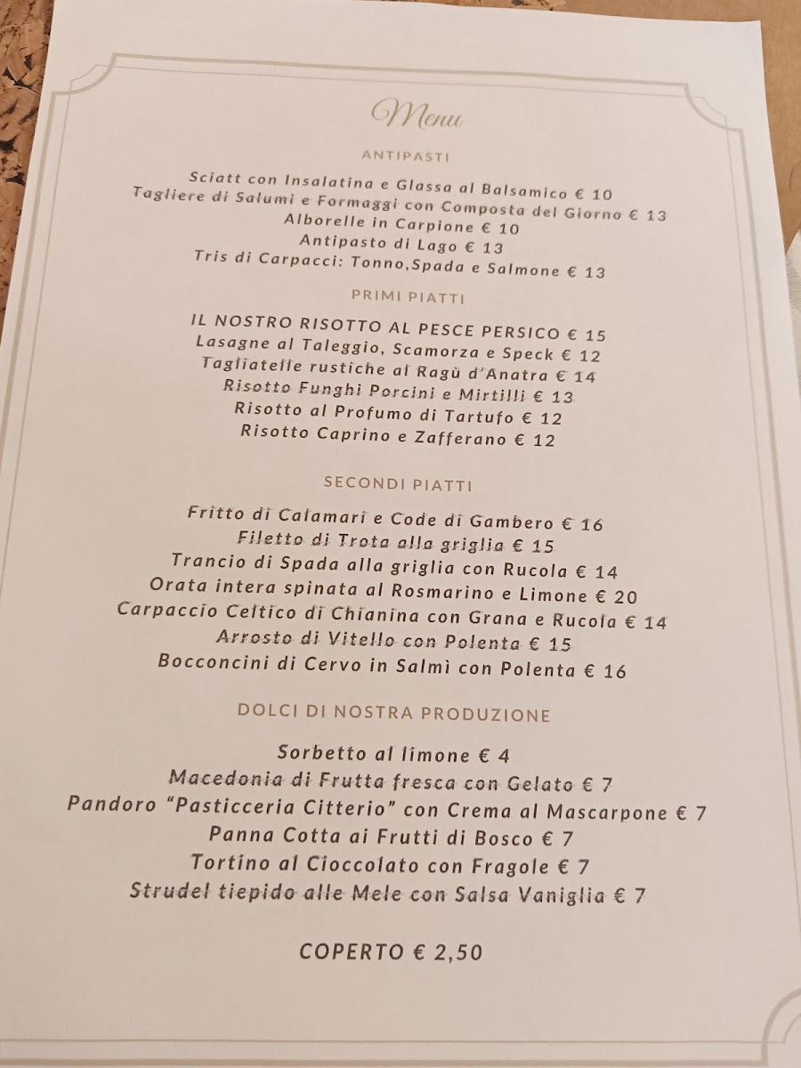 Trattoria Alla Pergola Photo Menu 1