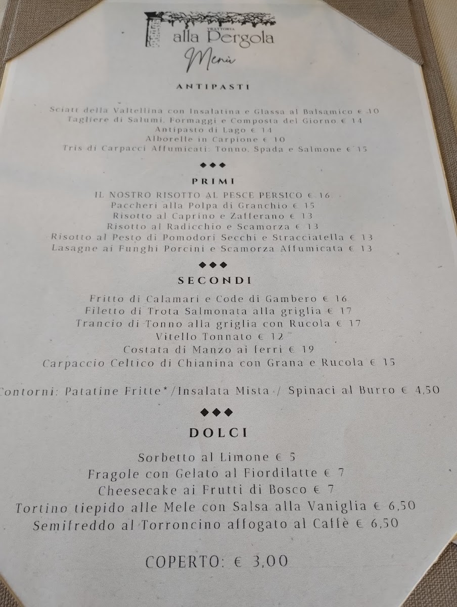 Trattoria Alla Pergola Photo Menu 2
