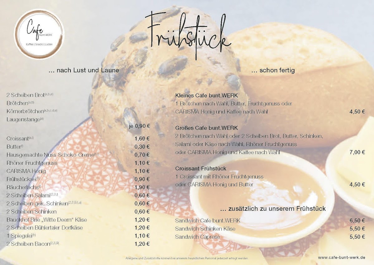 Cafe bunt.WERK Photo Menu 1