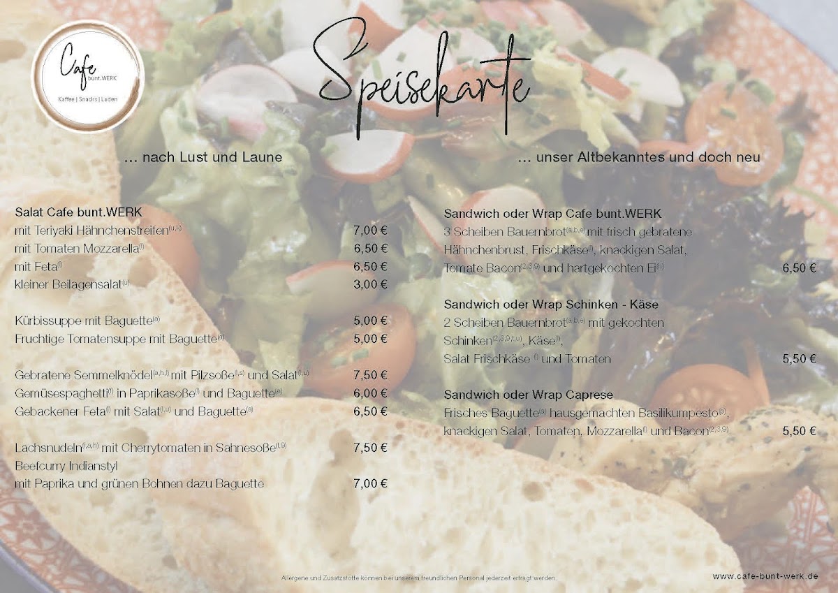 Cafe bunt.WERK Photo Menu 2
