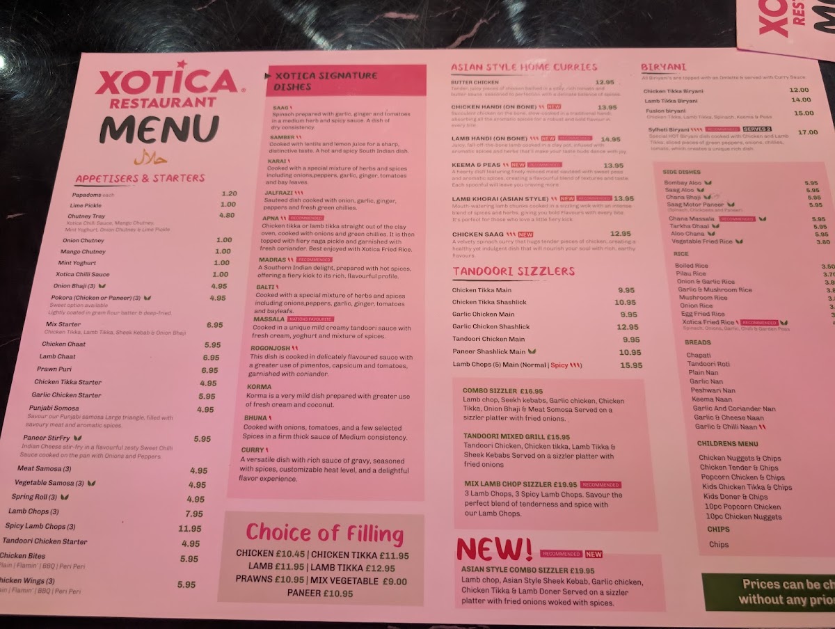 Xotica Restaurant Photo Menu 2