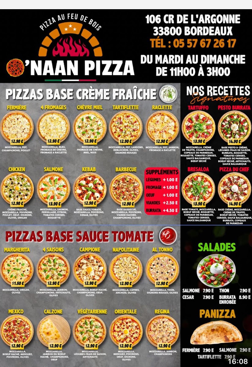 O’Naan Pizza Photo Menu 1