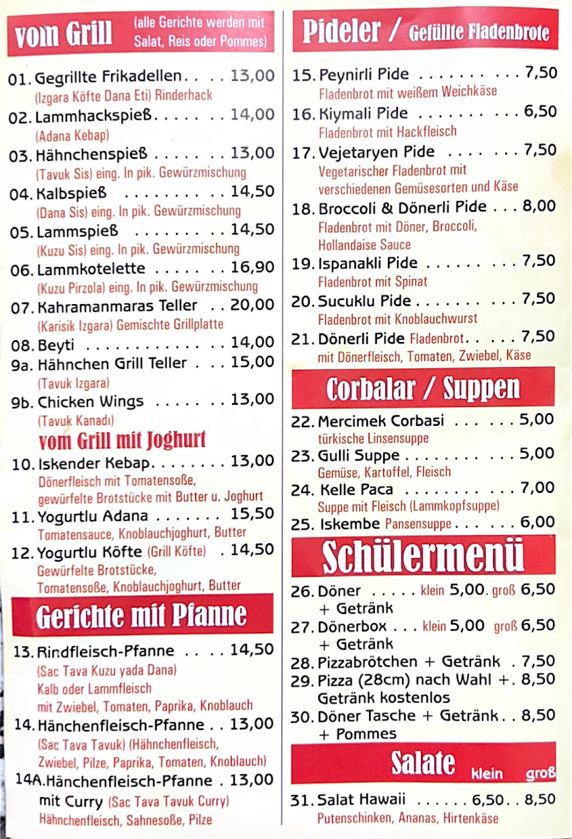 Hoca's Grill - Holzkohlegrill Photo Menu 1