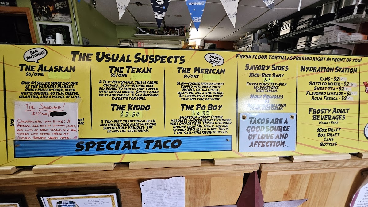 Lane's Quickie Tacos Photo Menu 1