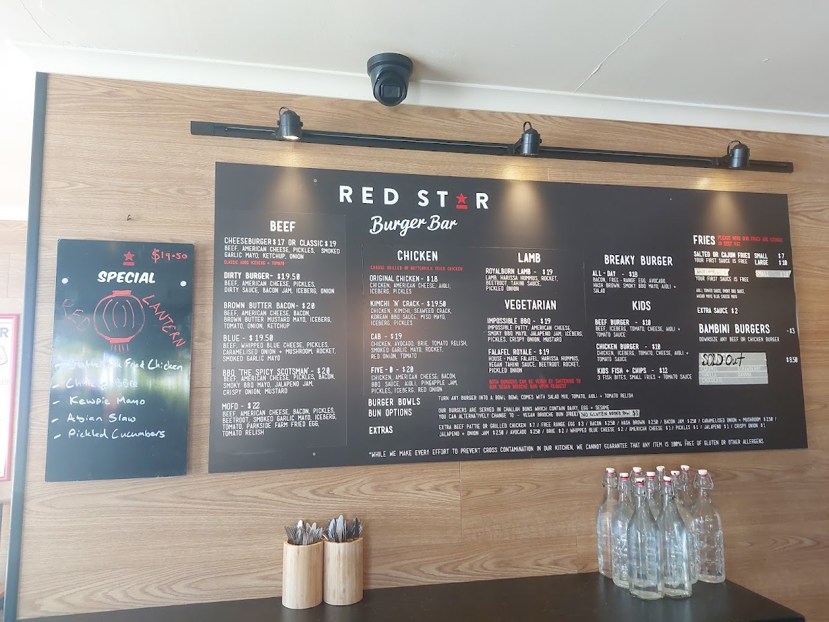 Red Star Burger Bar Photo Menu 1