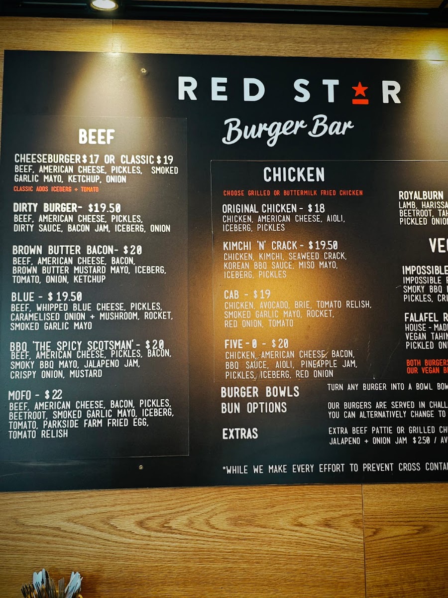 Red Star Burger Bar Photo Menu 3