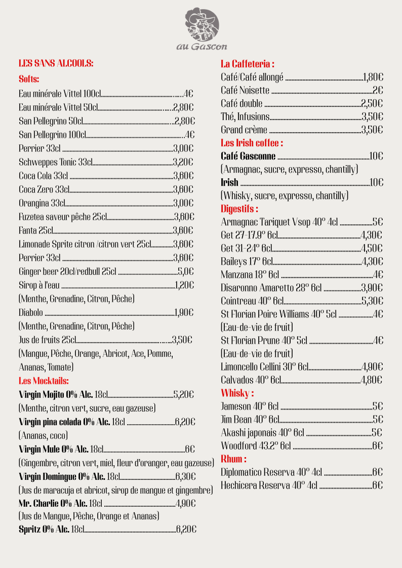 Au Gascon Toulouse Photo Menu 1