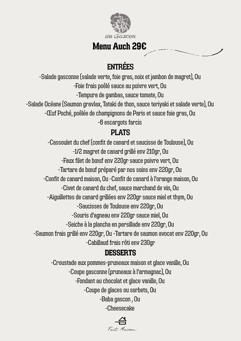 Au Gascon Toulouse Photo Menu 10
