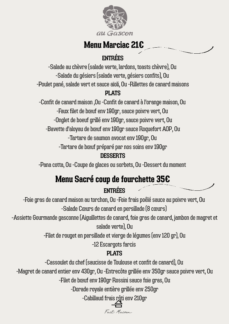Au Gascon Toulouse Photo Menu 6
