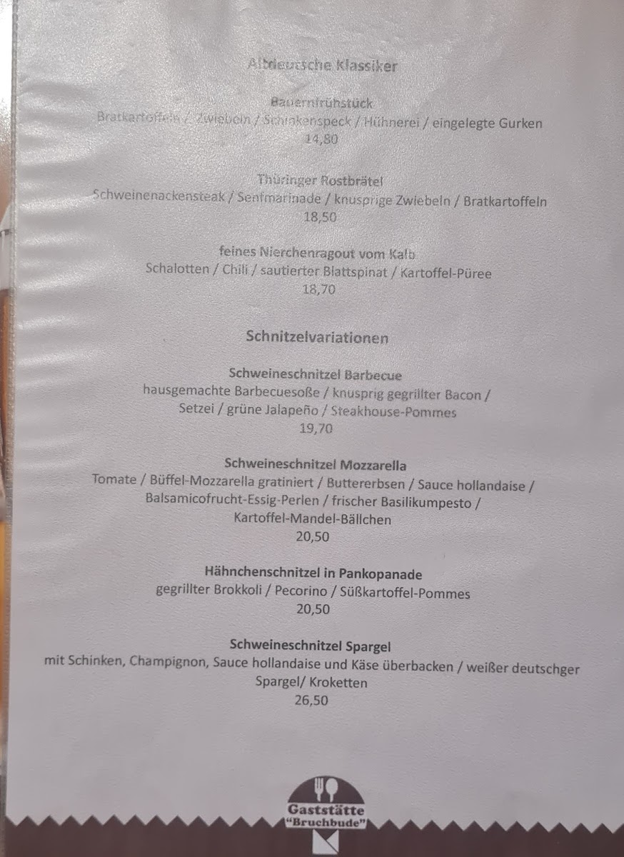 Gaststätte zur Bruchbude UG Photo Menu 1