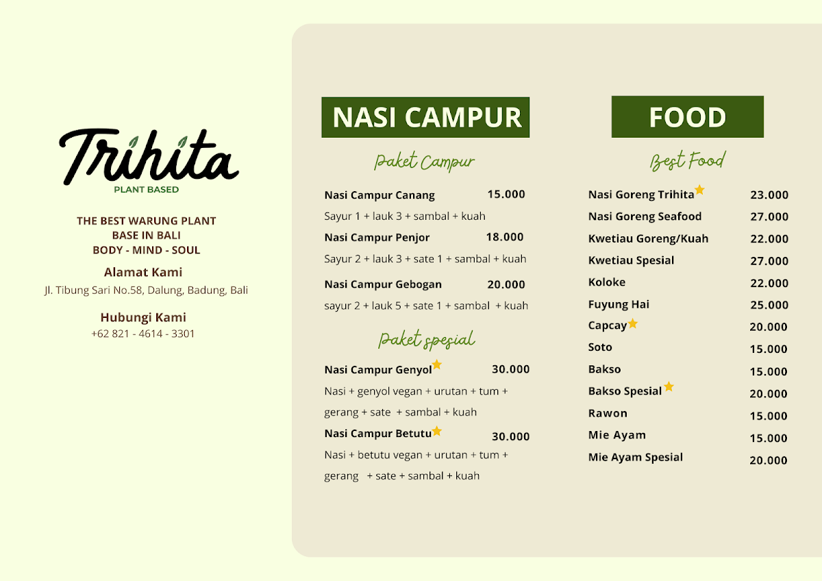 Tri Hita Vegan Photo Menu 3
