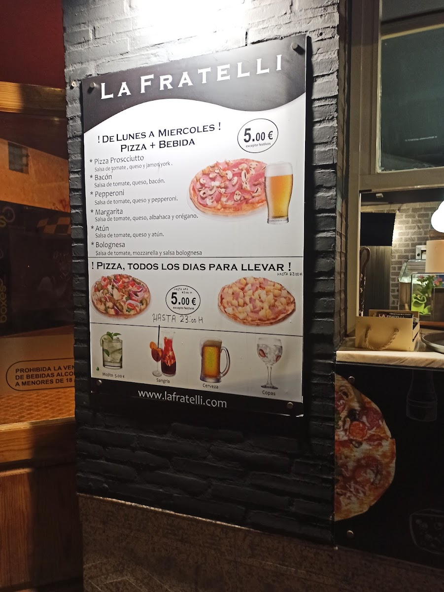 La Fratelli Pizzería Valencia Photo Menu 1
