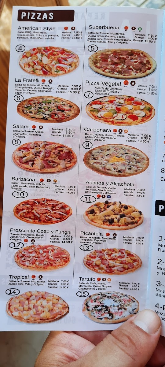 La Fratelli Pizzería Valencia Photo Menu 2