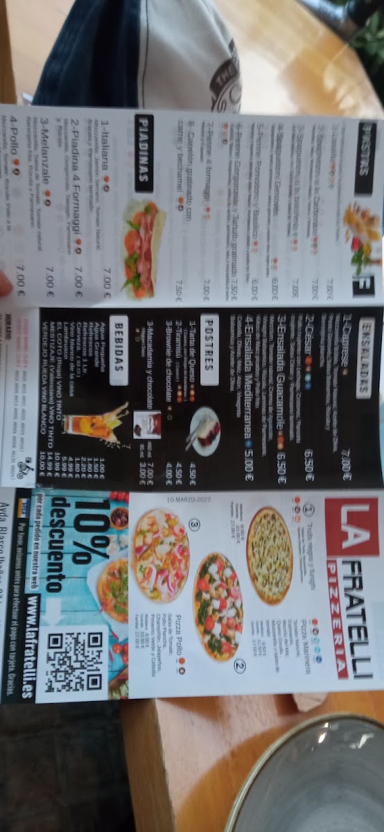 La Fratelli Pizzería Valencia Photo Menu 9
