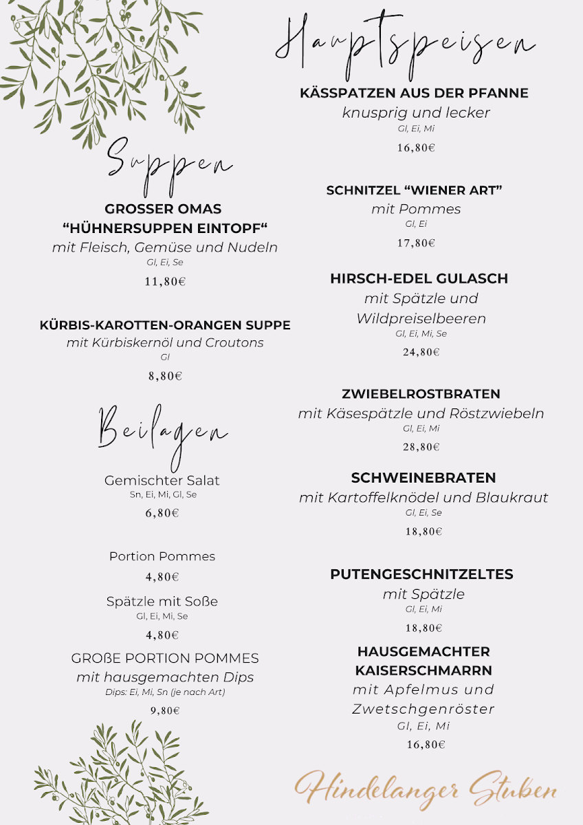 Hindelanger Stuben - Lindners Landküche Photo Menu 2