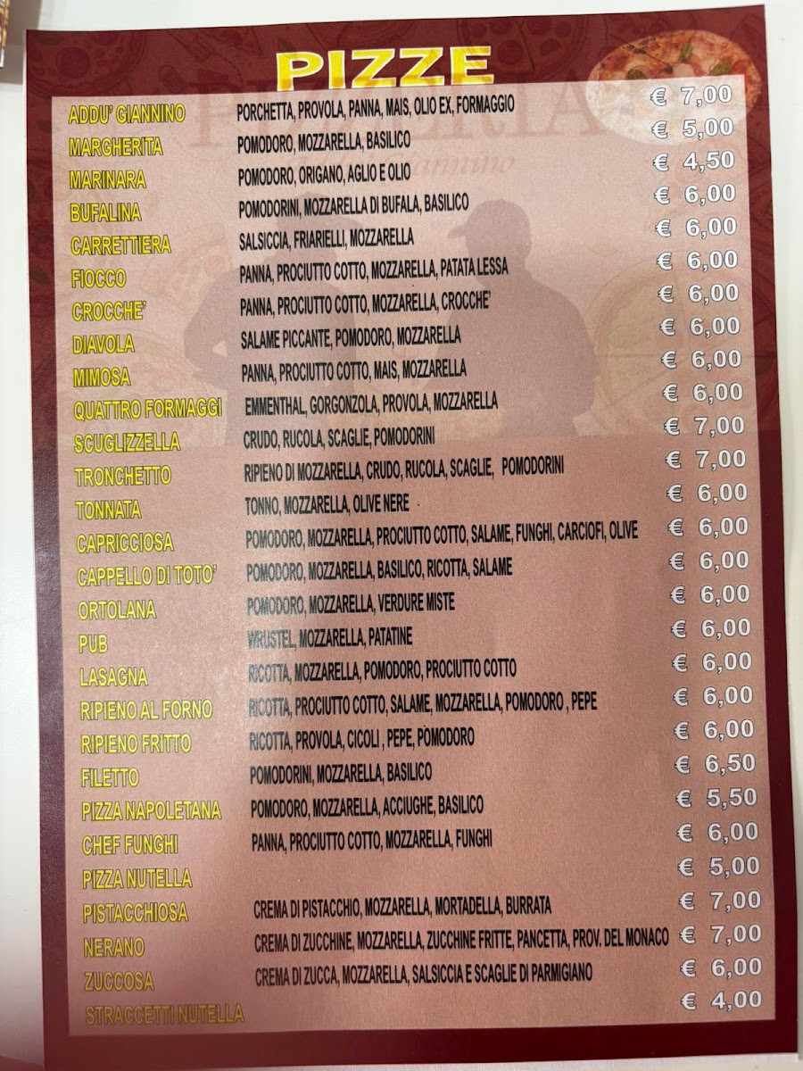 PIZZERIA ADDÚ GIANNINO Photo Menu 1