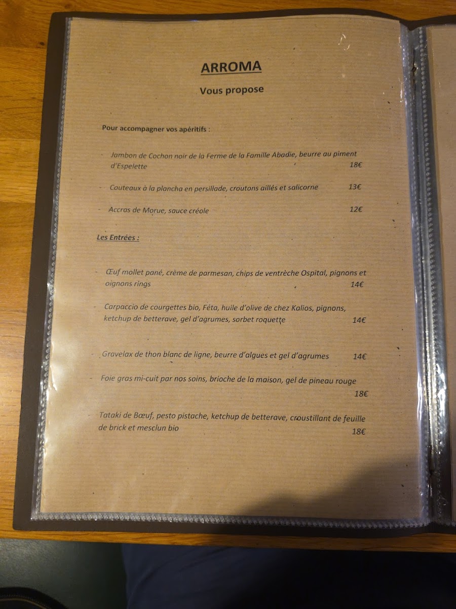 ARROMA Resto-Bistrot Photo Menu 2