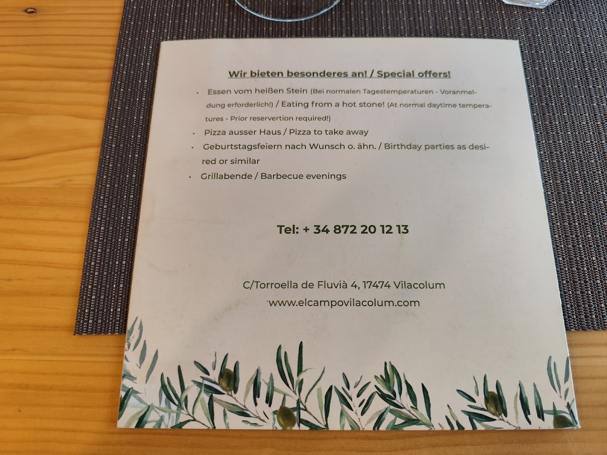 Restaurante El Campo Photo Menu 5