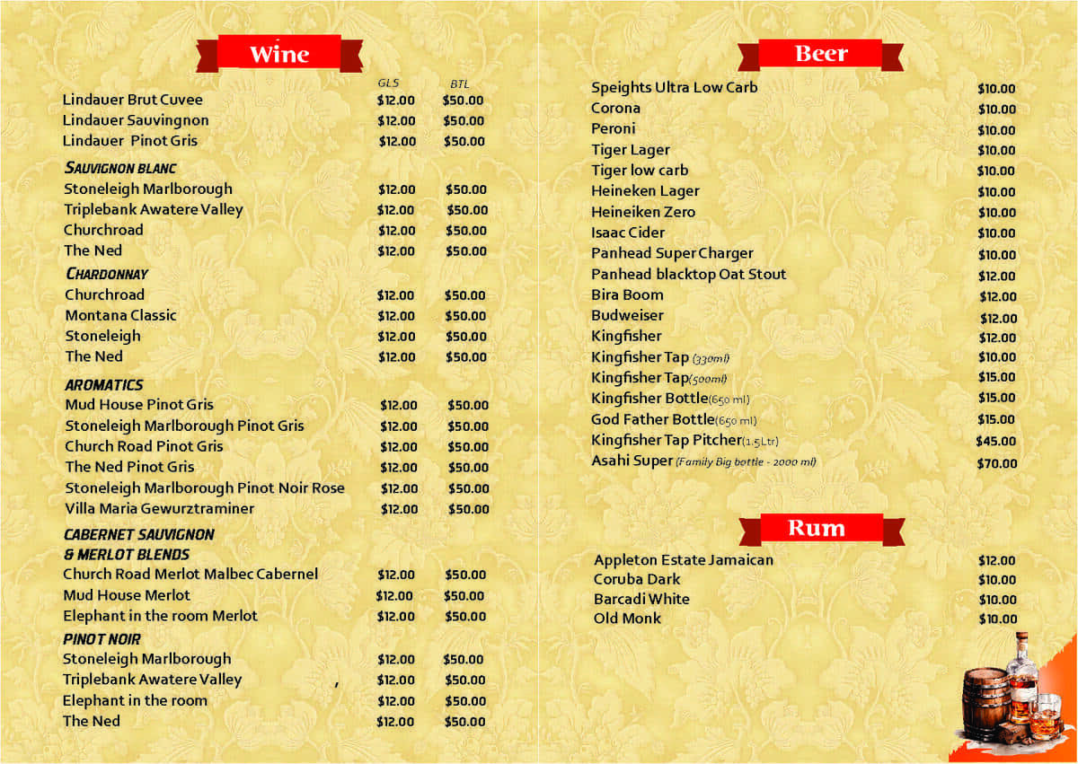 Indian Zaika Restaurant Papakura Photo Menu 7