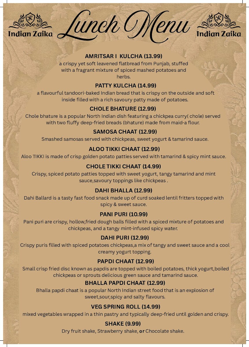 Indian Zaika Restaurant Papakura Photo Menu 9