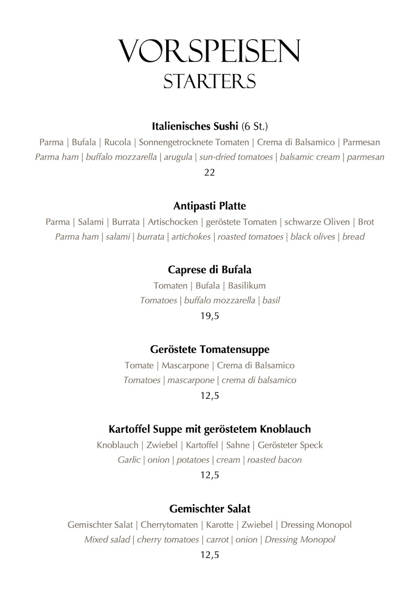 Restaurant Monopol Photo Menu 1