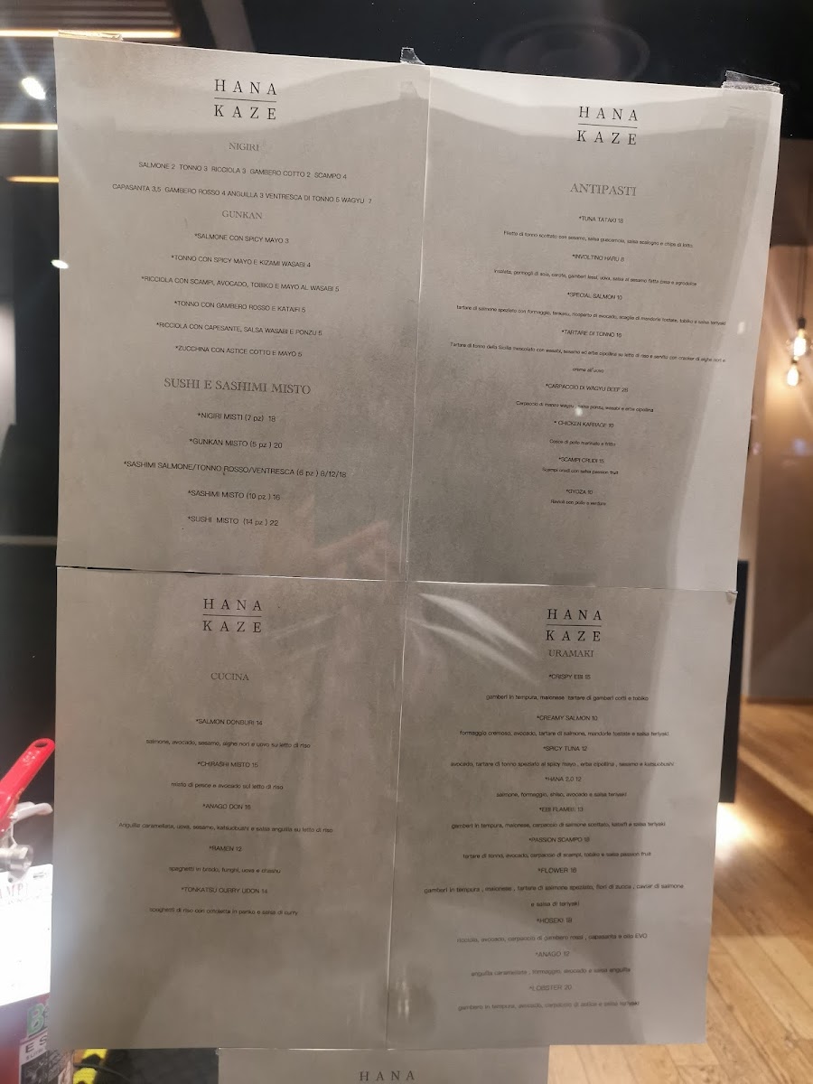 Hana-Kaze Sushi Lounge Photo Menu 1