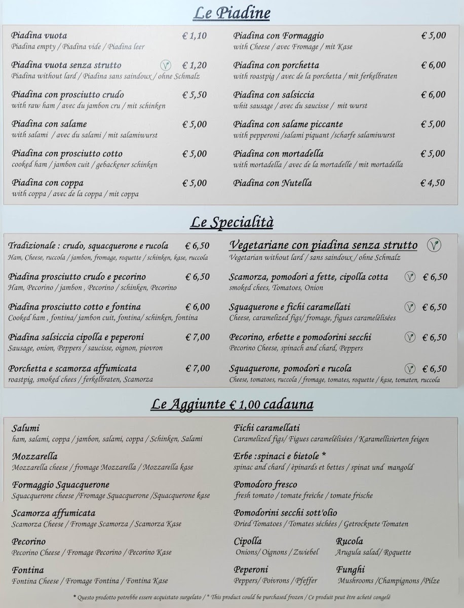 La Piadina del Melarancio Photo Menu 5