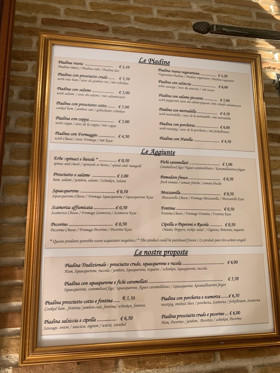 La Piadina del Melarancio Photo Menu 9