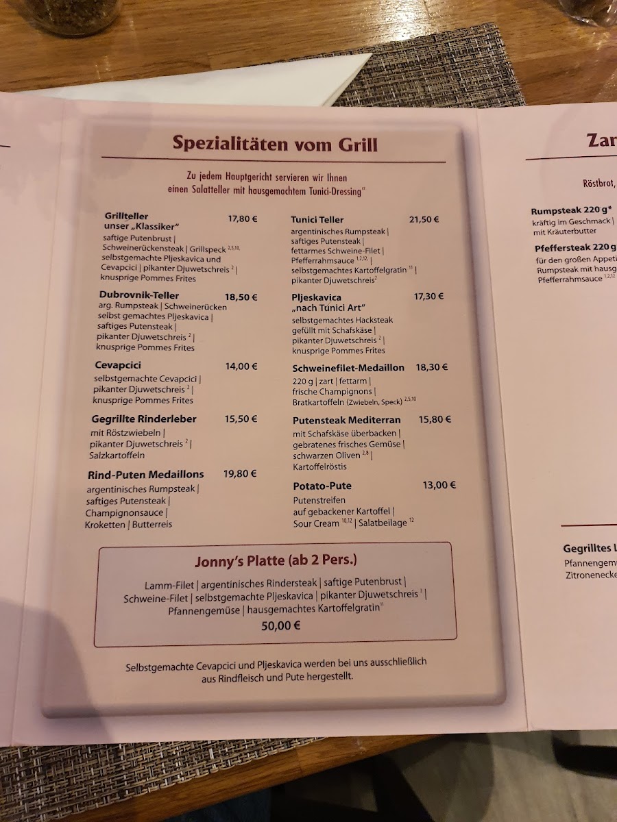 Tunici's Restaurant Ahrensburg Photo Menu 5