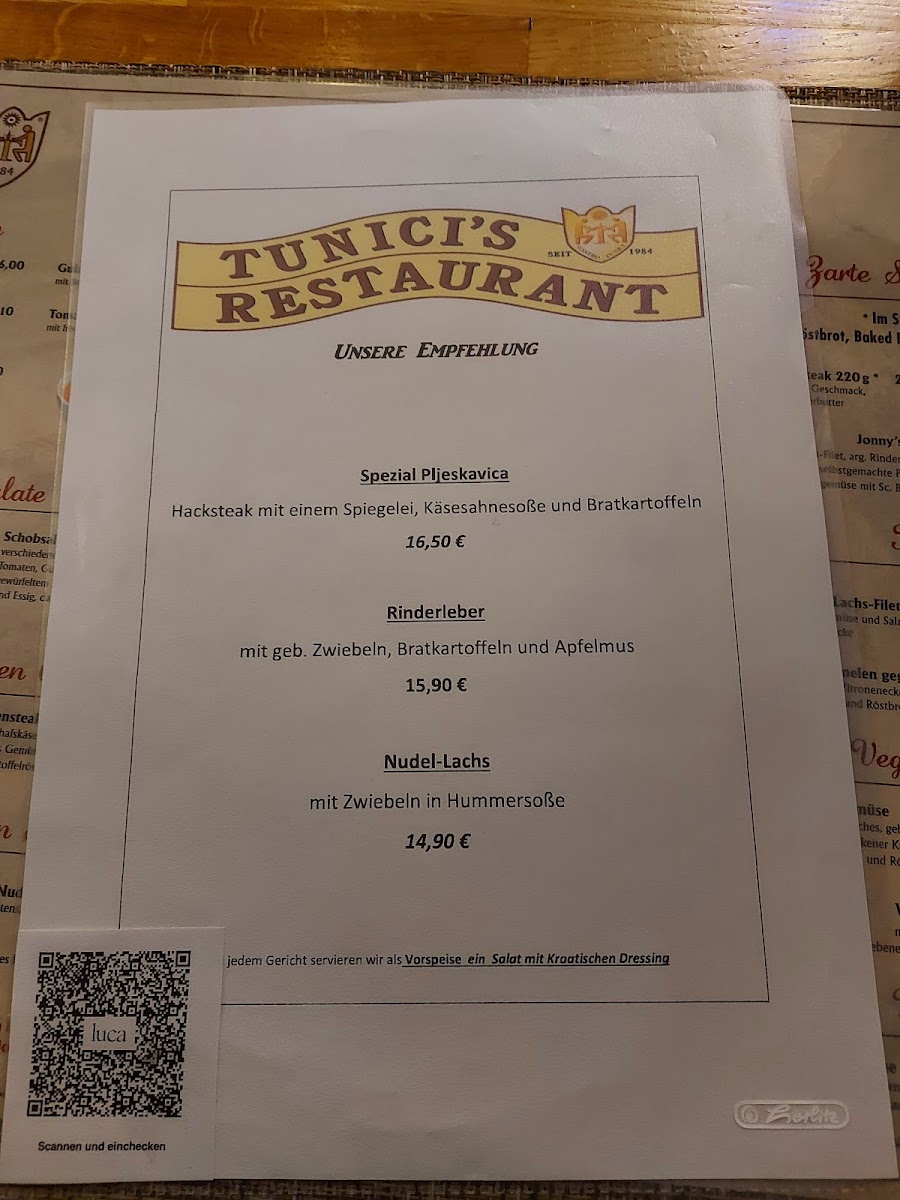 Tunici's Restaurant Ahrensburg Photo Menu 7